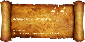 Adamcsik Aranka névjegykártya
